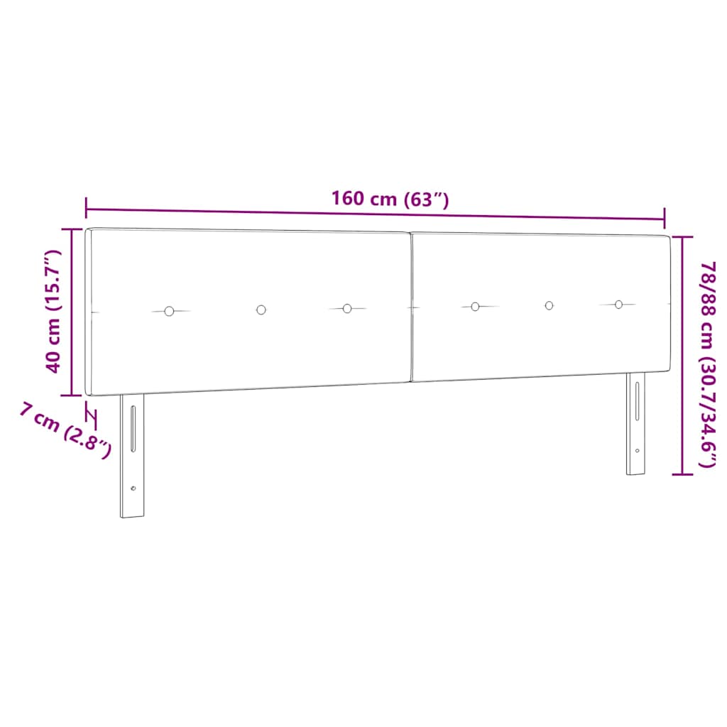 vidaXL LED Kopfteil mit LED-Lichtleisten Hellgrau 160 cm Polyester