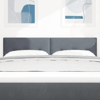 vidaXL LED Kopfteil mit LED-Lichtleisten Grau 160 cm Polyester