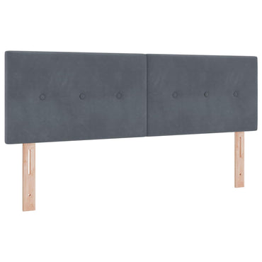vidaXL LED Kopfteil mit LED-Lichtleisten Grau 160 cm Polyester
