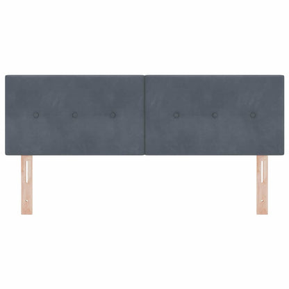 vidaXL LED Kopfteil mit LED-Lichtleisten Grau 160 cm Polyester