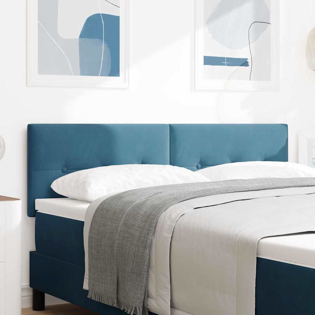 vidaXL LED Kopfteil mit LED-Lichtleisten Blau 160 cm Polyester