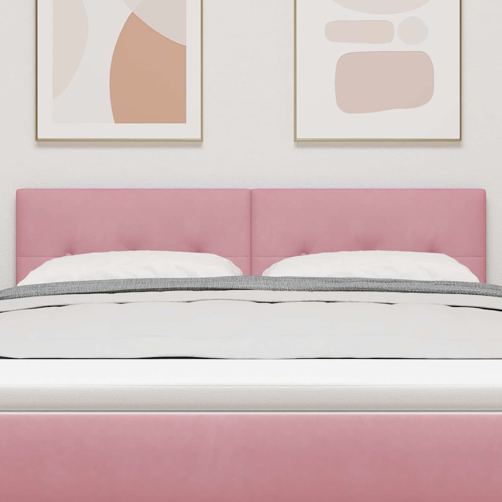 vidaXL LED Kopfteil mit LED-Lichtleisten Rosa 160 cm Polyester