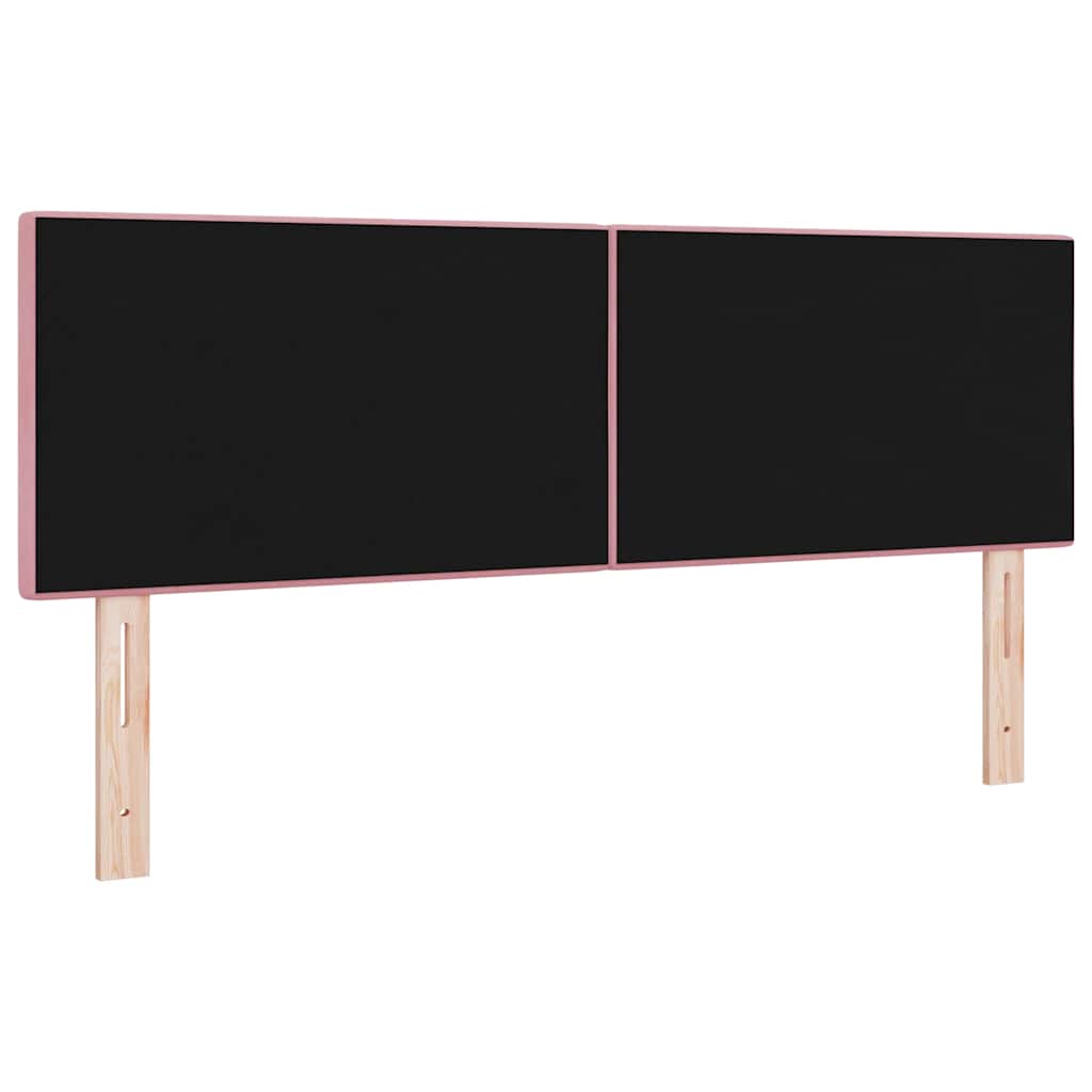 vidaXL LED Kopfteil mit LED-Lichtleisten Rosa 160 cm Polyester