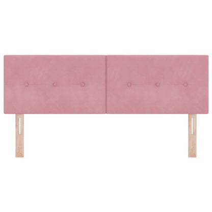 vidaXL LED Kopfteil mit LED-Lichtleisten Rosa 160 cm Polyester
