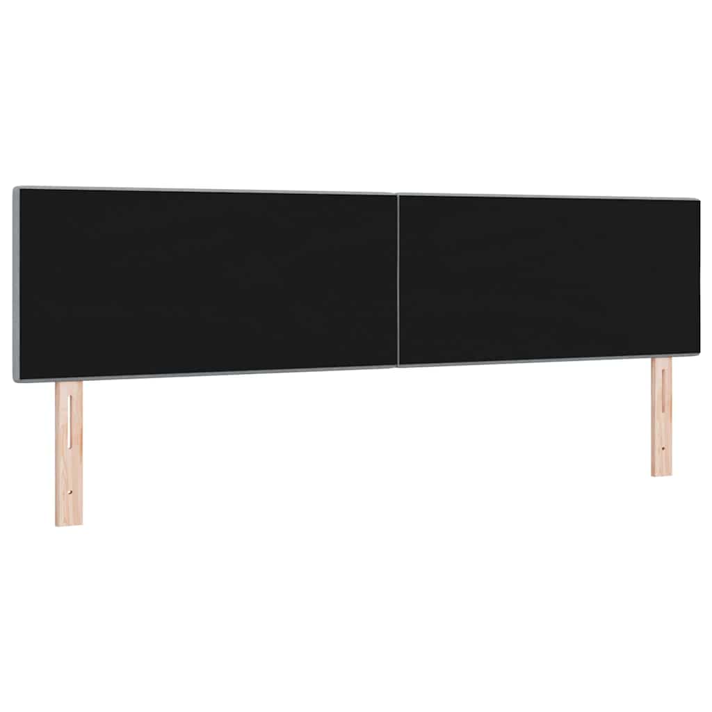 vidaXL LED Kopfteil mit LED-Lichtleisten Hellgrau 180 cm Polyester