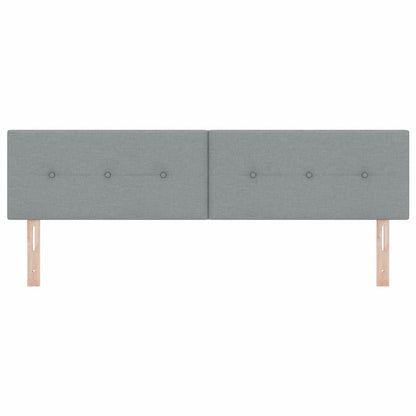 vidaXL LED Kopfteil mit LED-Lichtleisten Hellgrau 180 cm Polyester
