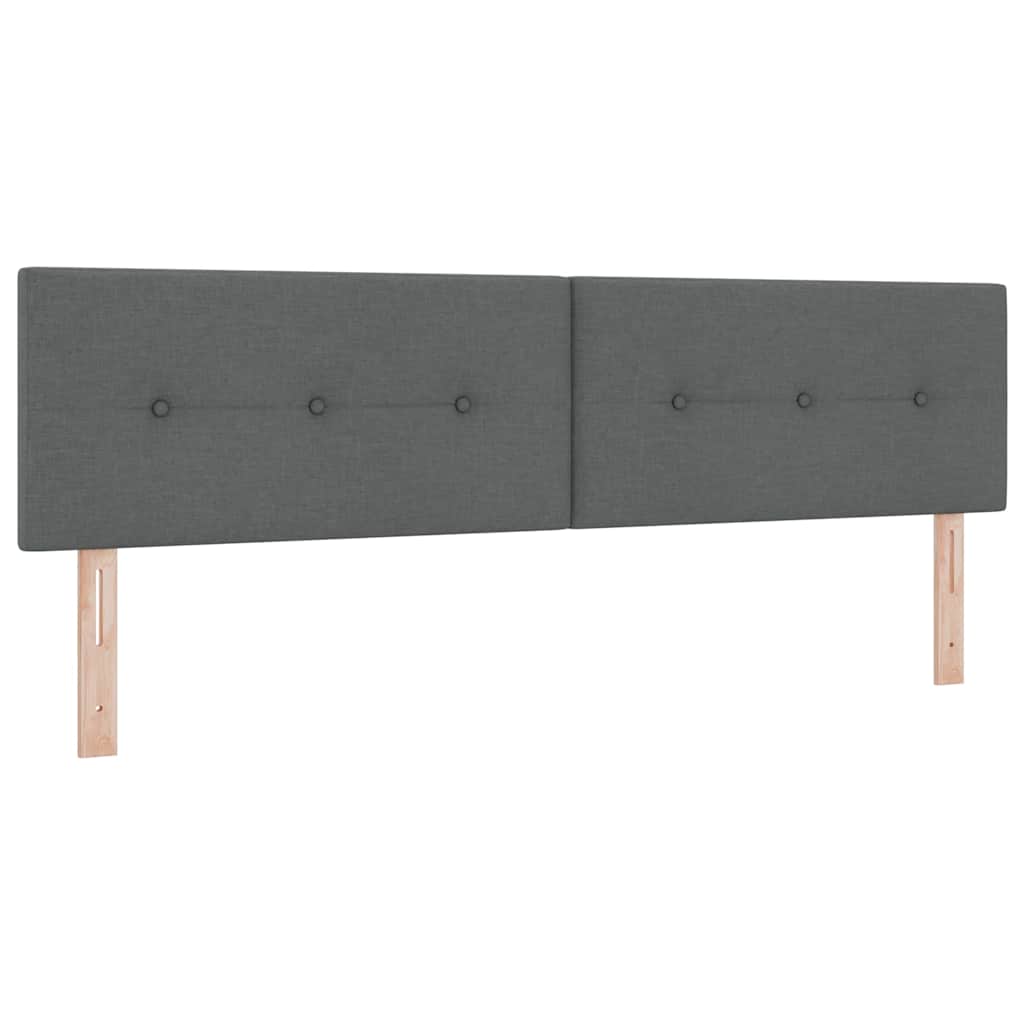 vidaXL LED Kopfteil mit LED-Lichtleisten Dunkelgrau 180 cm Polyester