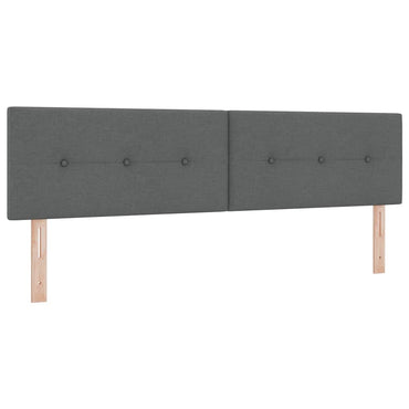 vidaXL LED Kopfteil mit LED-Lichtleisten Dunkelgrau 180 cm Polyester