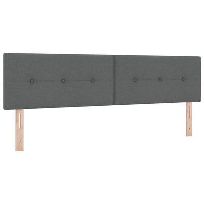 vidaXL LED Kopfteil mit LED-Lichtleisten Dunkelgrau 180 cm Polyester
