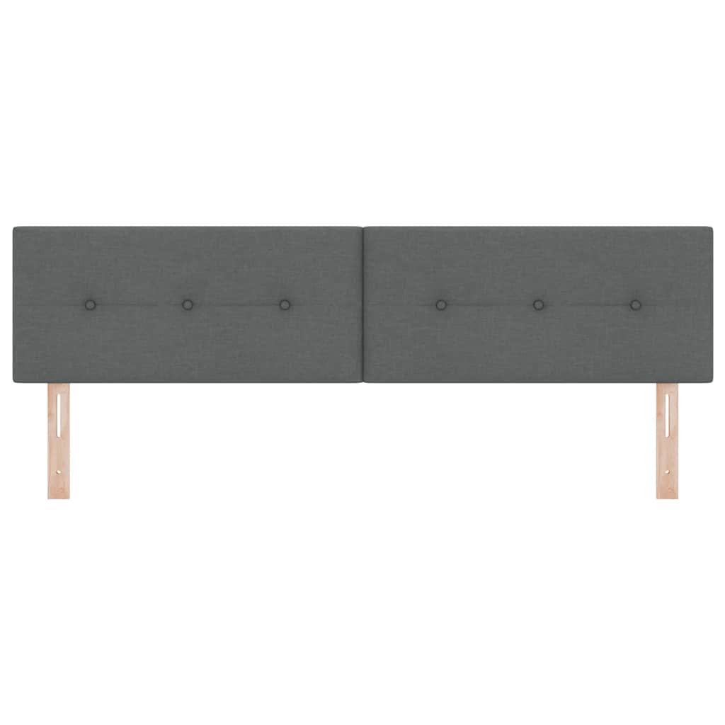 vidaXL LED Kopfteil mit LED-Lichtleisten Dunkelgrau 180 cm Polyester