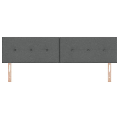 vidaXL LED Kopfteil mit LED-Lichtleisten Dunkelgrau 180 cm Polyester
