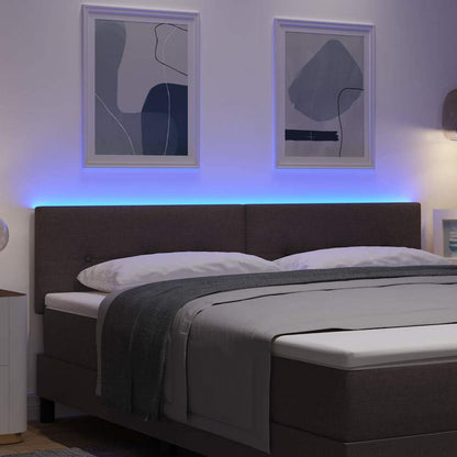 vidaXL LED-Kopfteil mit LED -Streifenleuchten Dunkelbraun 180 cm Stoff