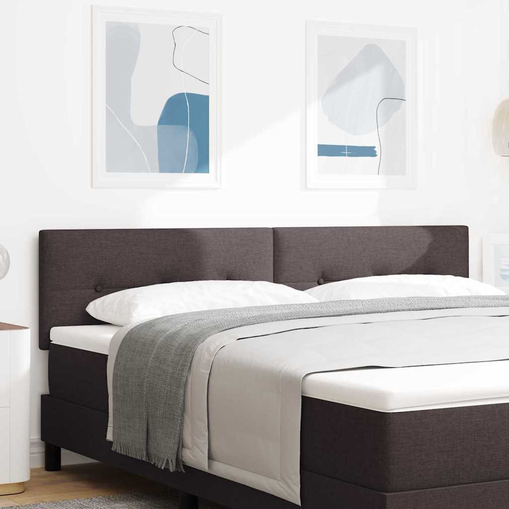 vidaXL LED-Kopfteil mit LED -Streifenleuchten Dunkelbraun 180 cm Stoff