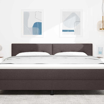 vidaXL LED-Kopfteil mit LED -Streifenleuchten Dunkelbraun 180 cm Stoff