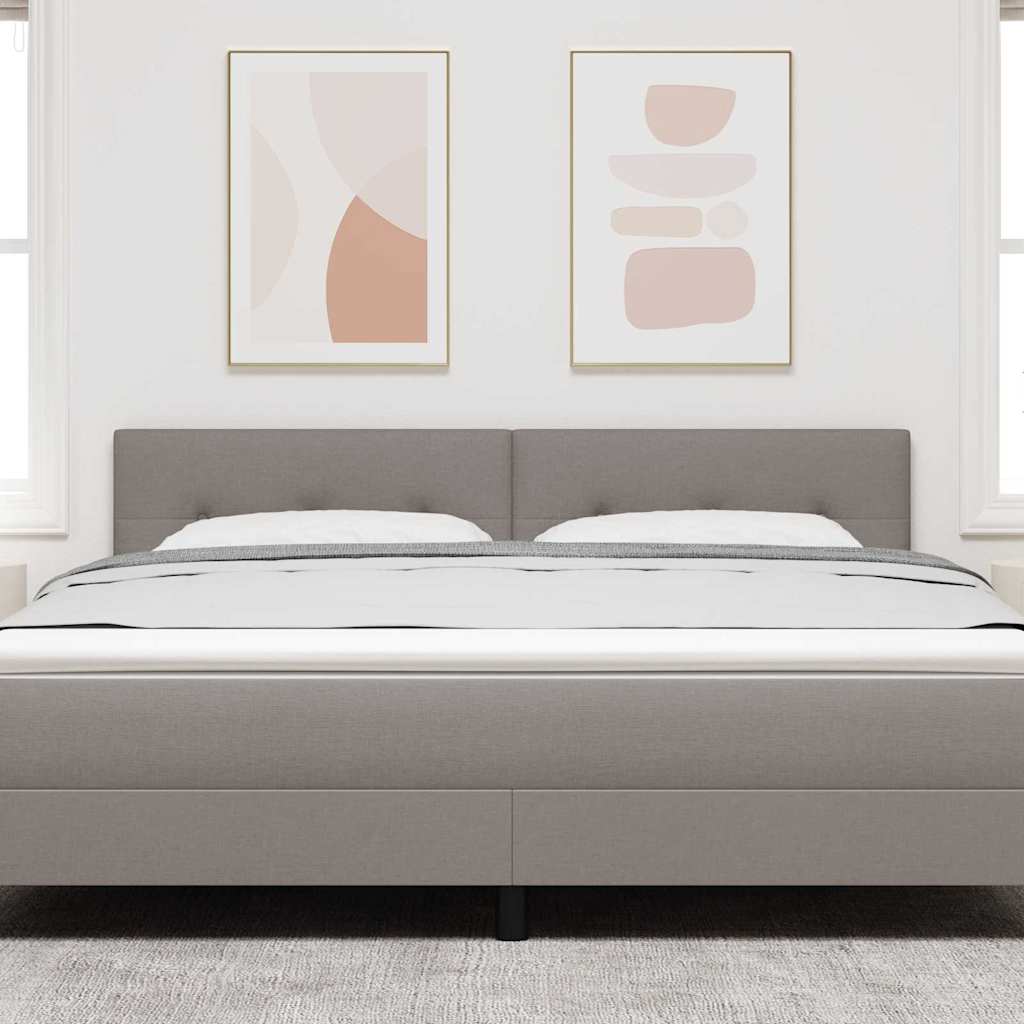 vidaXL LED Kopfteil mit LED-Lichtleisten Taupe 180 cm Polyester