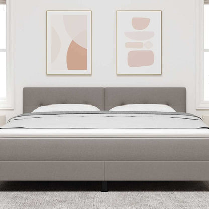 vidaXL LED Kopfteil mit LED-Lichtleisten Taupe 180 cm Polyester