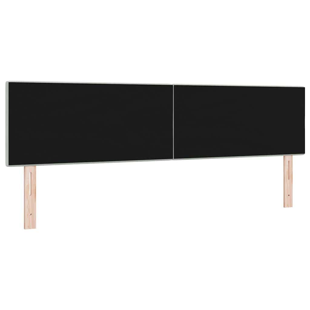 vidaXL LED Kopfteil mit LED-Lichtleisten Hellgrau 180 cm Polyester