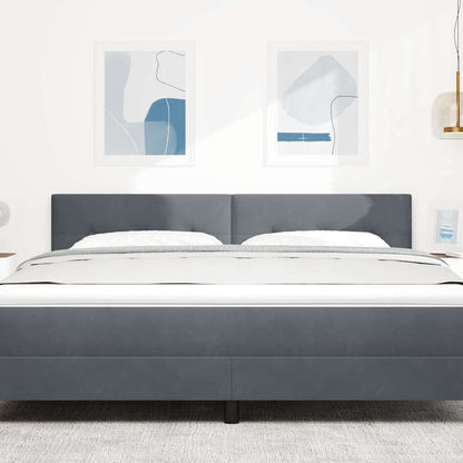 vidaXL LED Kopfteil mit LED-Lichtleisten Grau 180 cm Polyester