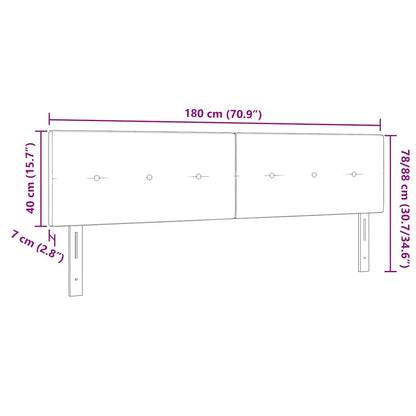 vidaXL LED Kopfteil mit LED-Lichtleisten Grau 180 cm Polyester