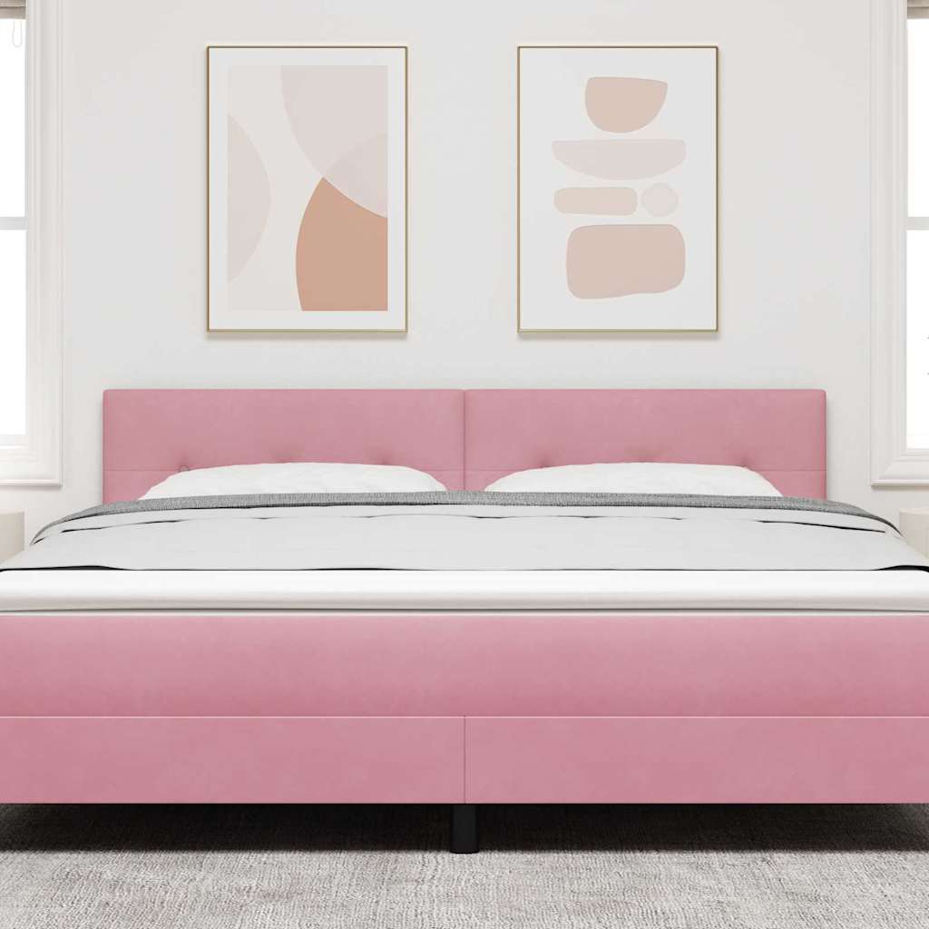 vidaXL LED Kopfteil mit LED-Lichtleisten Rosa 180 cm Polyester