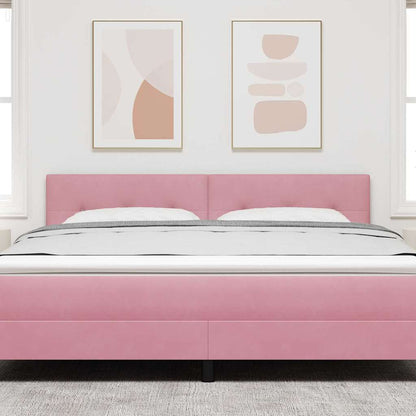 vidaXL LED Kopfteil mit LED-Lichtleisten Rosa 180 cm Polyester