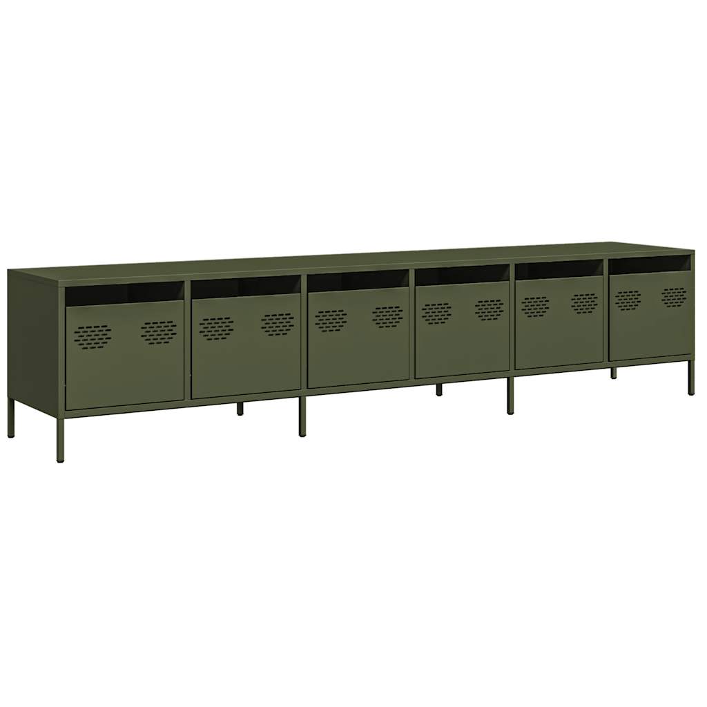vidaXL TV-Schrank Olivgrün 202x39x43,5 cm Kaltgewalzter Stahl