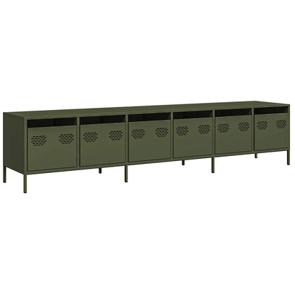 vidaXL TV-Schrank Olivgrün 202x39x43,5 cm Kaltgewalzter Stahl
