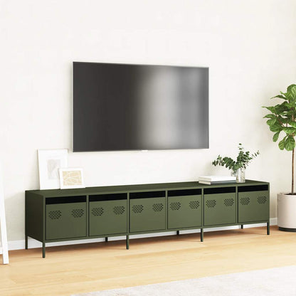 vidaXL TV-Schrank Olivgrün 202x39x43,5 cm Kaltgewalzter Stahl