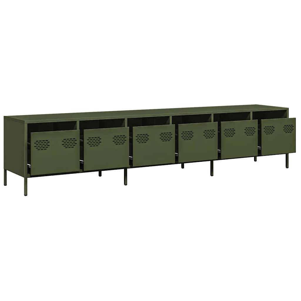 vidaXL TV-Schrank Olivgrün 202x39x43,5 cm Kaltgewalzter Stahl