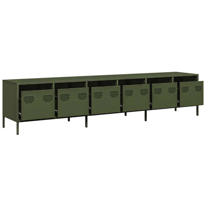 vidaXL TV-Schrank Olivgrün 202x39x43,5 cm Kaltgewalzter Stahl