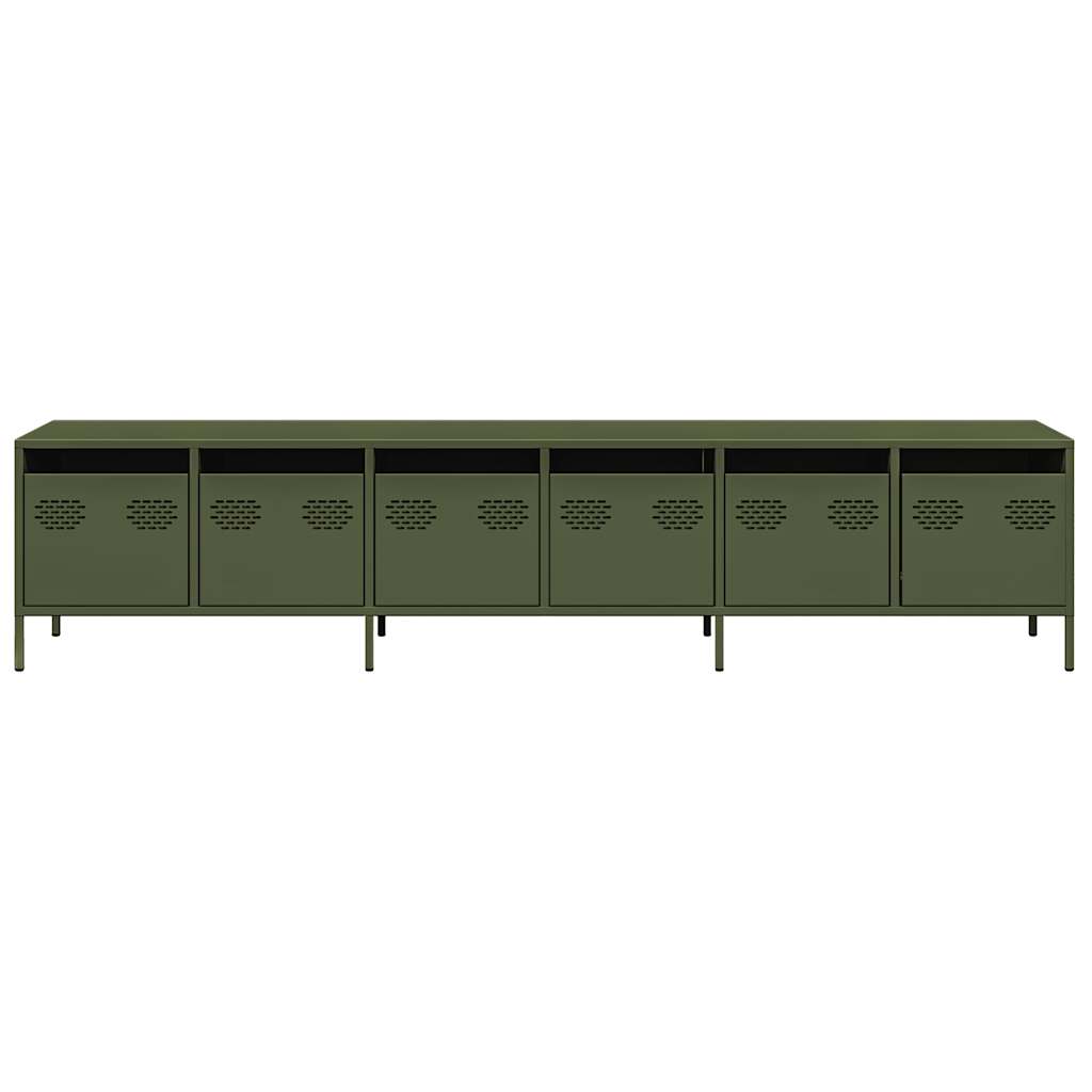vidaXL TV-Schrank Olivgrün 202x39x43,5 cm Kaltgewalzter Stahl
