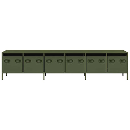 vidaXL TV-Schrank Olivgrün 202x39x43,5 cm Kaltgewalzter Stahl