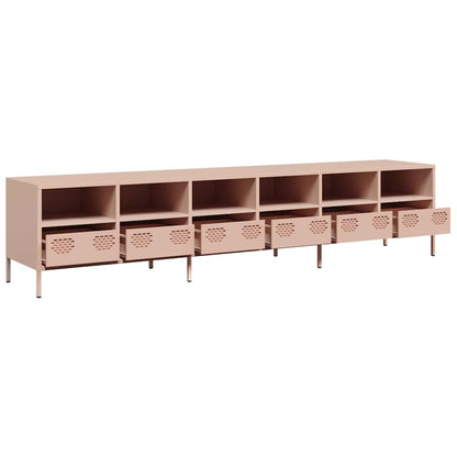 Meuble TV vidaXL rose 202x39x43,5 cm acier laminé à froid