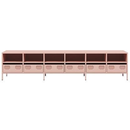 Meuble TV vidaXL rose 202x39x43,5 cm acier laminé à froid