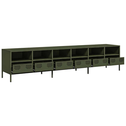 vidaXL TV-Schrank Olivgrün 202x39x43,5 cm Kaltgewalzter Stahl