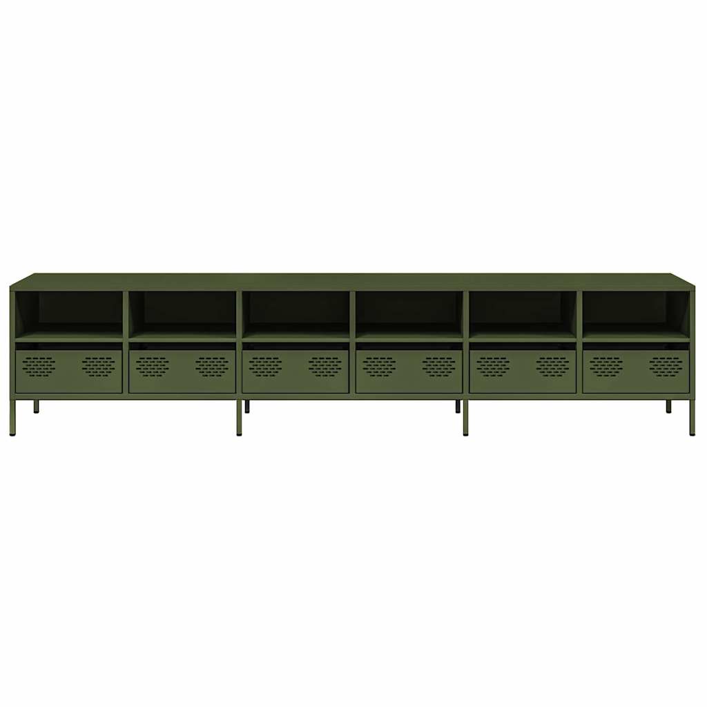 vidaXL TV-Schrank Olivgrün 202x39x43,5 cm Kaltgewalzter Stahl