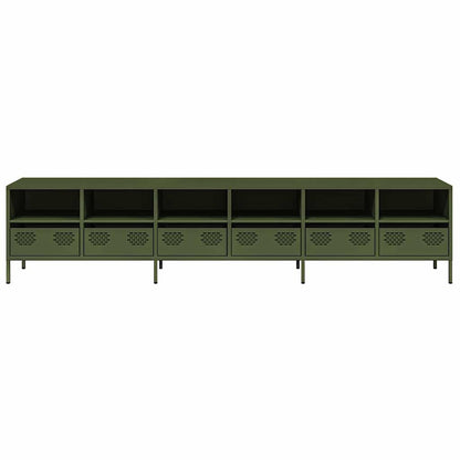 vidaXL TV-Schrank Olivgrün 202x39x43,5 cm Kaltgewalzter Stahl