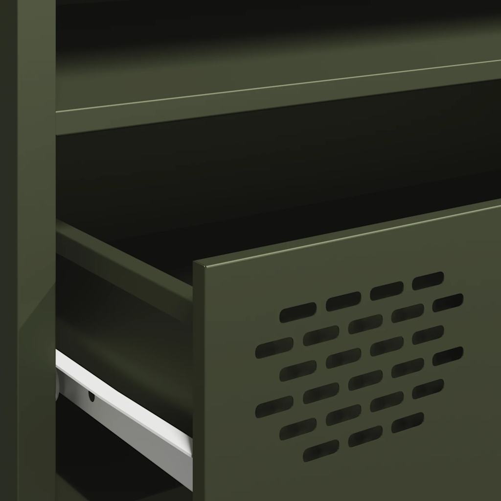 vidaXL TV-Schrank Olivgrün 202x39x43,5 cm Kaltgewalzter Stahl