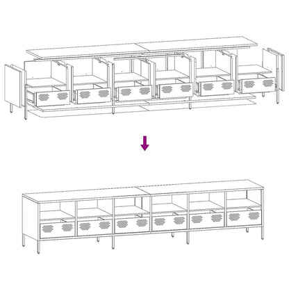 vidaXL TV-Schrank Olivgrün 202x39x43,5 cm Kaltgewalzter Stahl