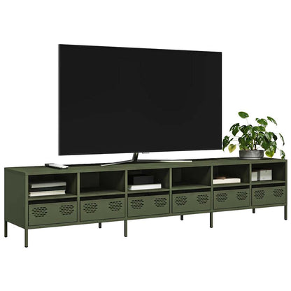 vidaXL TV-Schrank Olivgrün 202x39x43,5 cm Kaltgewalzter Stahl