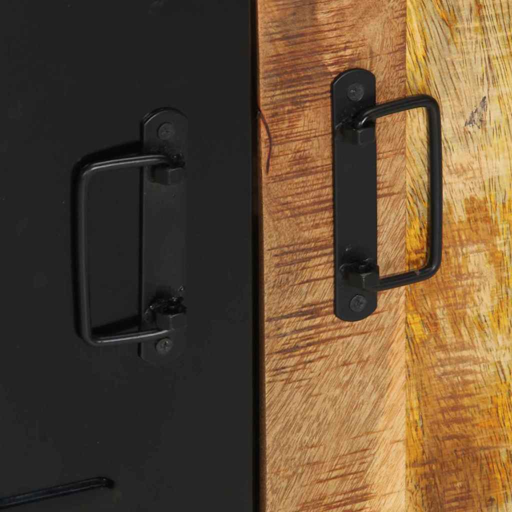 Badezimmermöbel-Set 2 pcs Braun und Schwarz Massivholz Mango