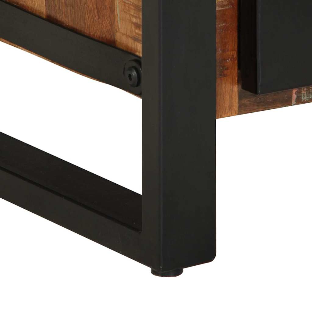 vidaXL Badezimmermöbel-Set mit Regal 2 pcs Massives upgecyceltes Holz