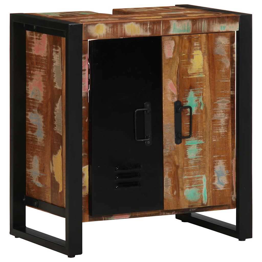 Badezimmermöbel-Set mit Regal 3 pcs Massives upgecyceltes Holz