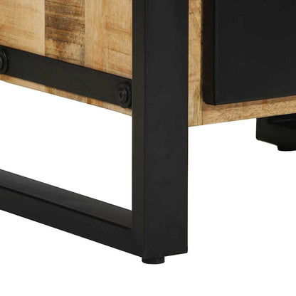 Badezimmermöbel-Set 3 pcs Braun und Schwarz Massivholz Mango