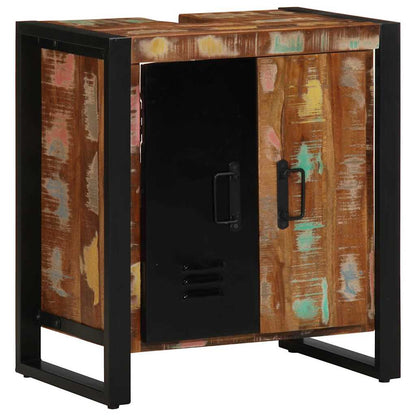 vidaXL Badezimmermöbel-Set mit Regal 3 pcs Massives upgecyceltes Holz