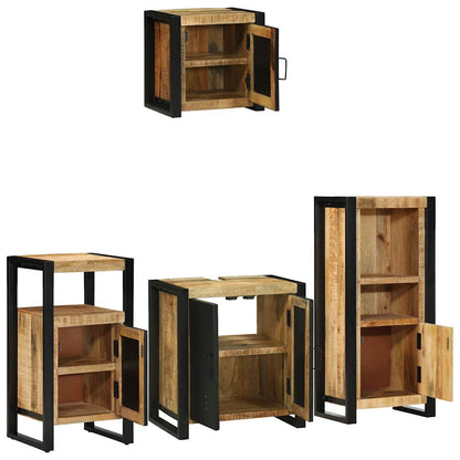 vidaXL Badezimmermöbel Set mit Regal 4 pcs Braun Massivholz Mango