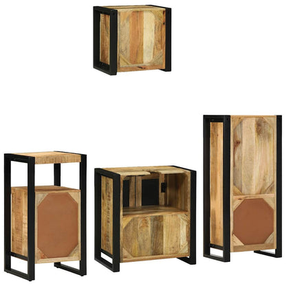 vidaXL Badezimmermöbel Set mit Regal 4 pcs Braun Massivholz Mango