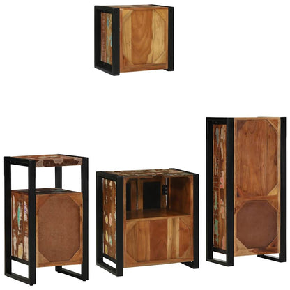 Badezimmermöbel-Set mit Regal 4 pcs Massives upgecyceltes Holz