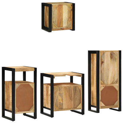 vidaXL Badezimmermöbel Set mit Regal 4 pcs Braun Massivholz Mango