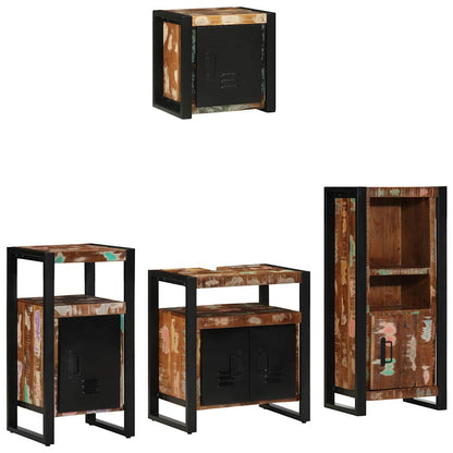 Badezimmermöbel-Set mit Regal 4 pcs Massives upgecyceltes Holz
